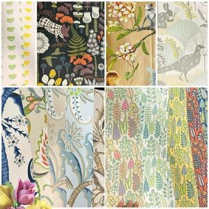 NEW Set of 15 Large Colorful Fun & Quirky Designs Crafts Wallpaper Sample Sheets